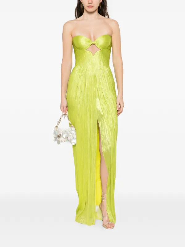 maria lucia hohan green dress Ozana V-neck Gown | a foil finish Maria Lucia Hohan Ellie green