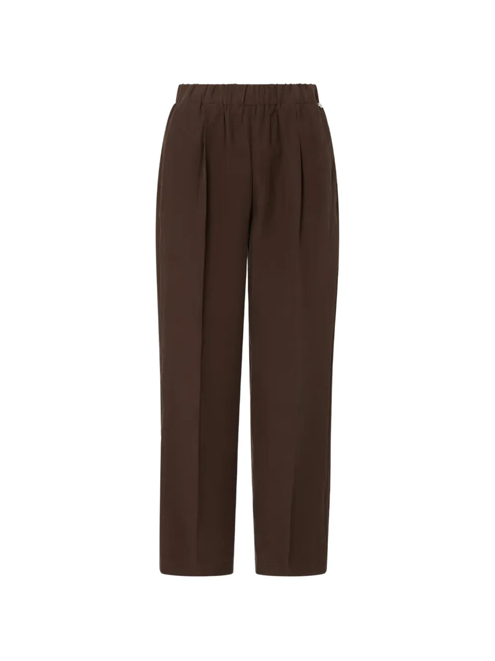 LIU JO elasticated-waistband pressed-crease trousers - Marrone