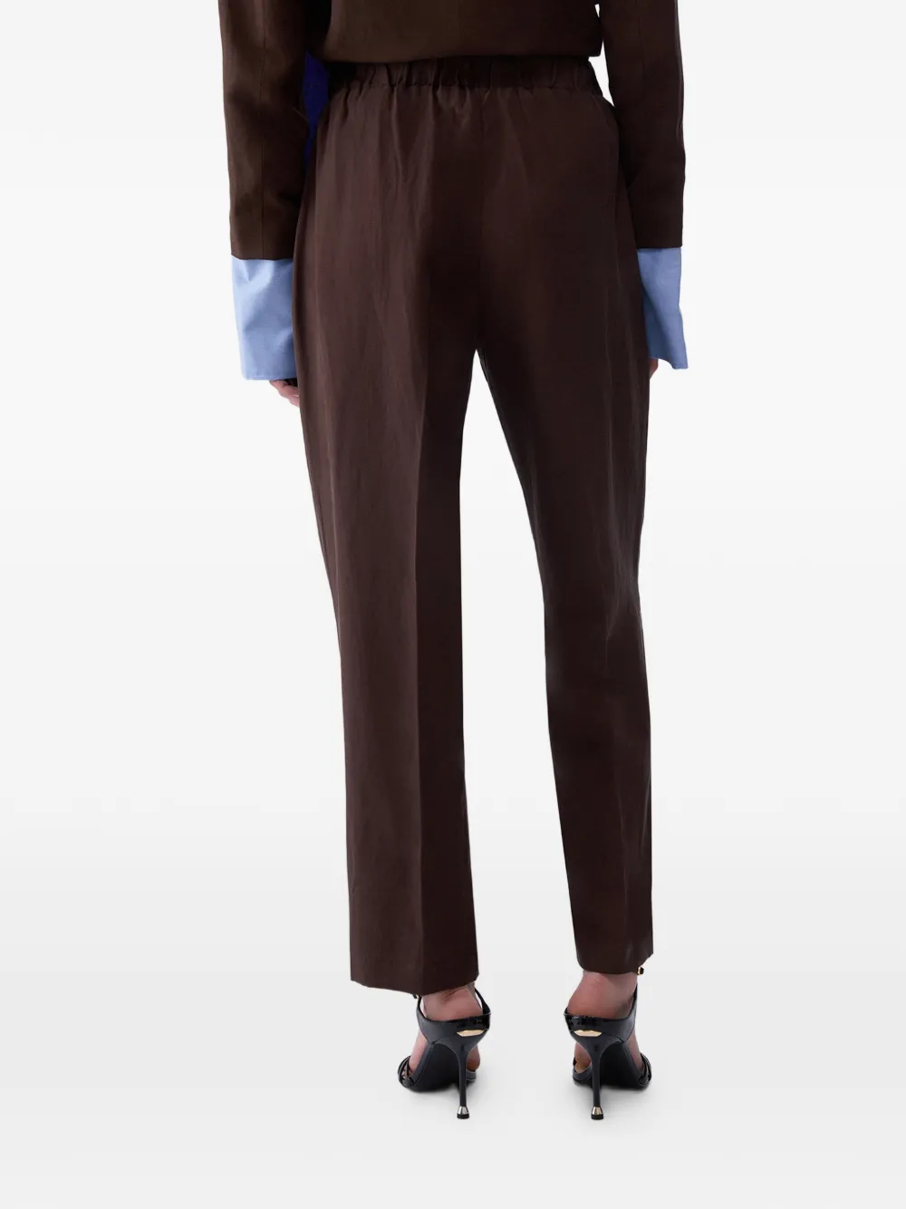 LIU JO Broek van linnenblend Bruin