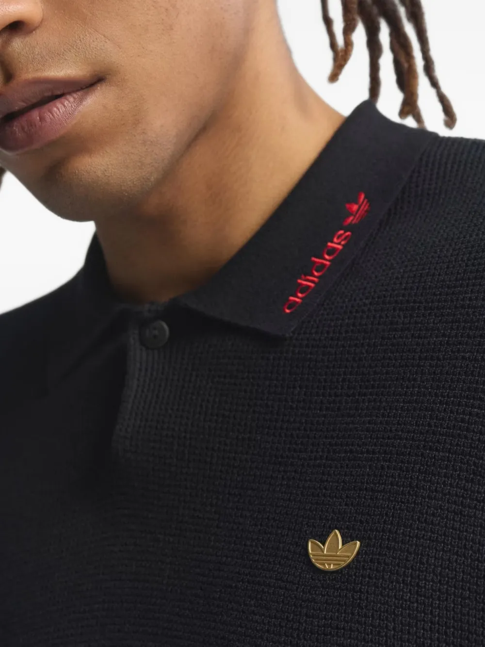 adidas Poloshirt met logoplakkaat Zwart