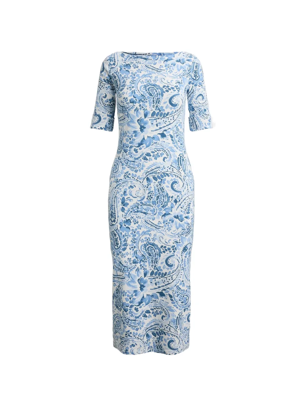 Lauren Ralph Lauren paisley-print boat-neck dress - Blu