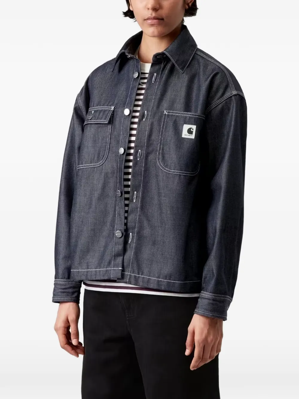  Carhartt Wip Contrast-stitch Denim Jacket - Blue 