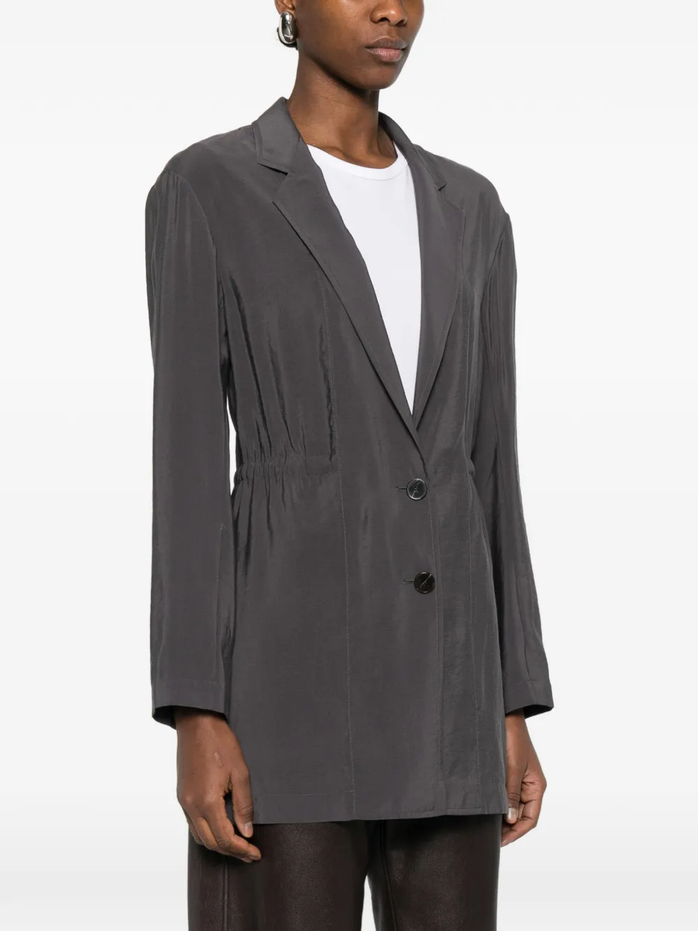  Alysi Drawstring-detail Blazer - Grey 