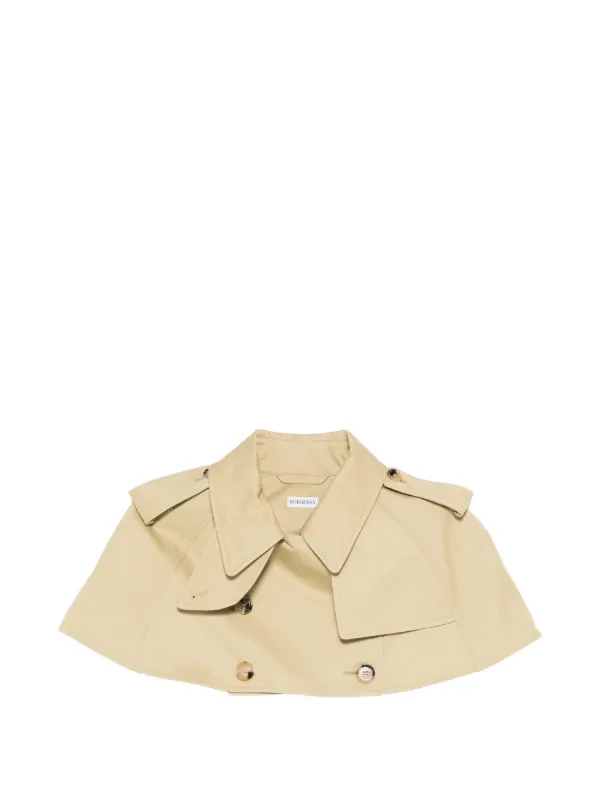Burberry Gabardine Trench Capelet in Neutrals