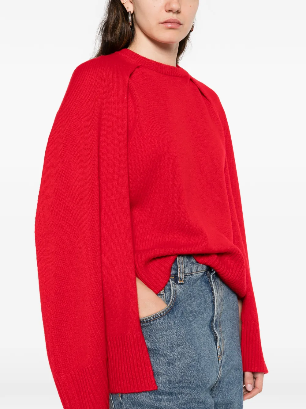 TOTEME Trui met cape en ronde hals Rood