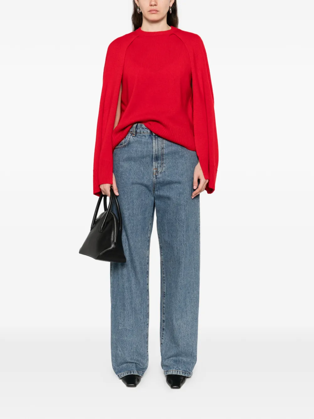 TOTEME Trui met cape en ronde hals Rood
