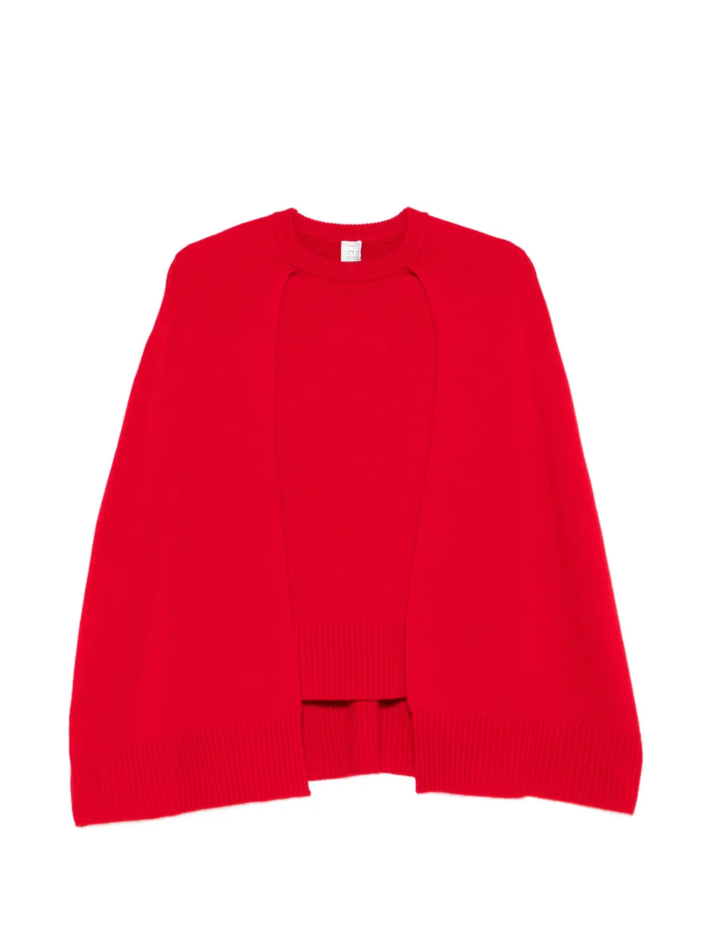 TOTEME cape-detail round-neck sweater - Rosso