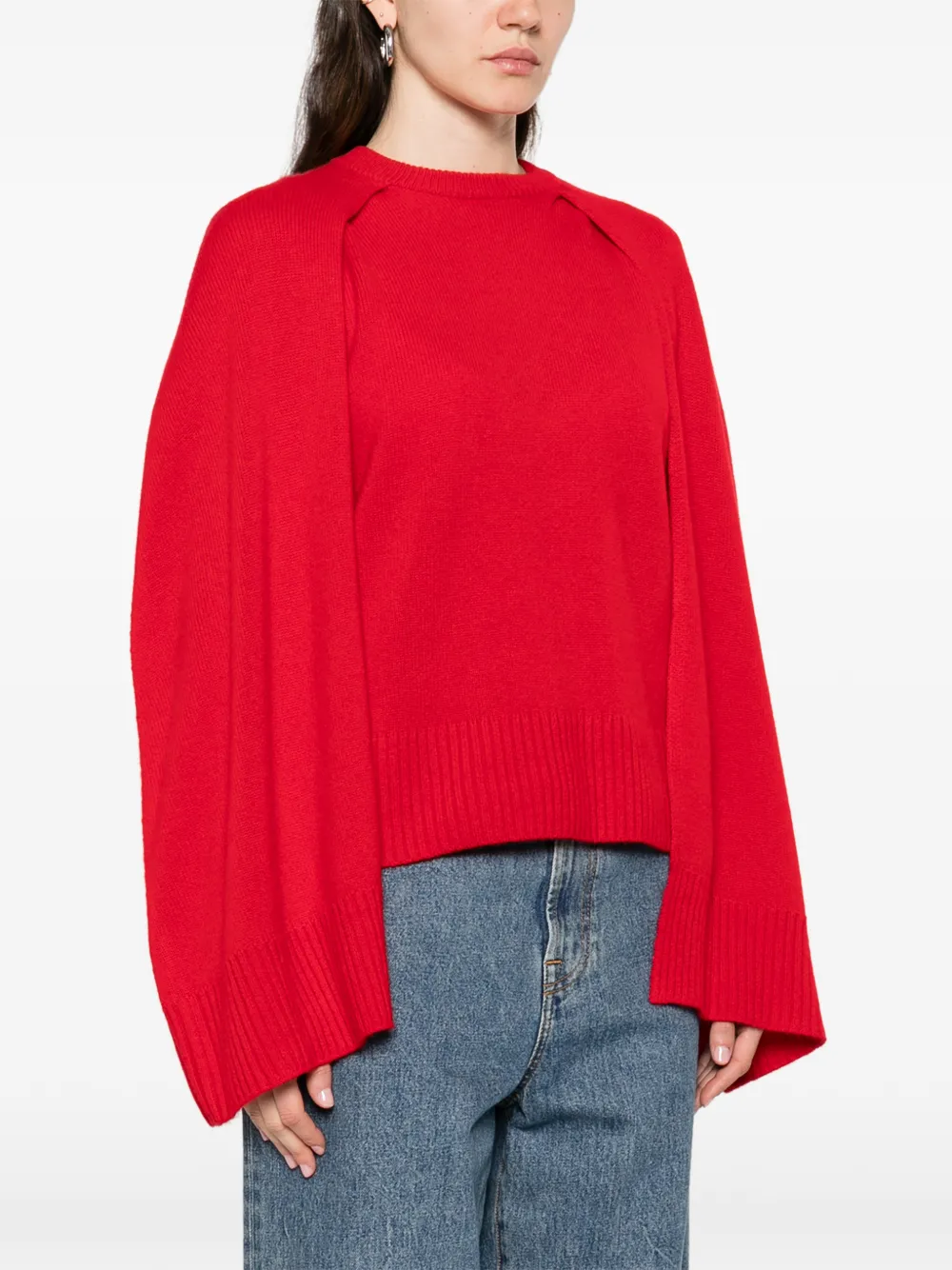 TOTEME Trui met cape en ronde hals Rood