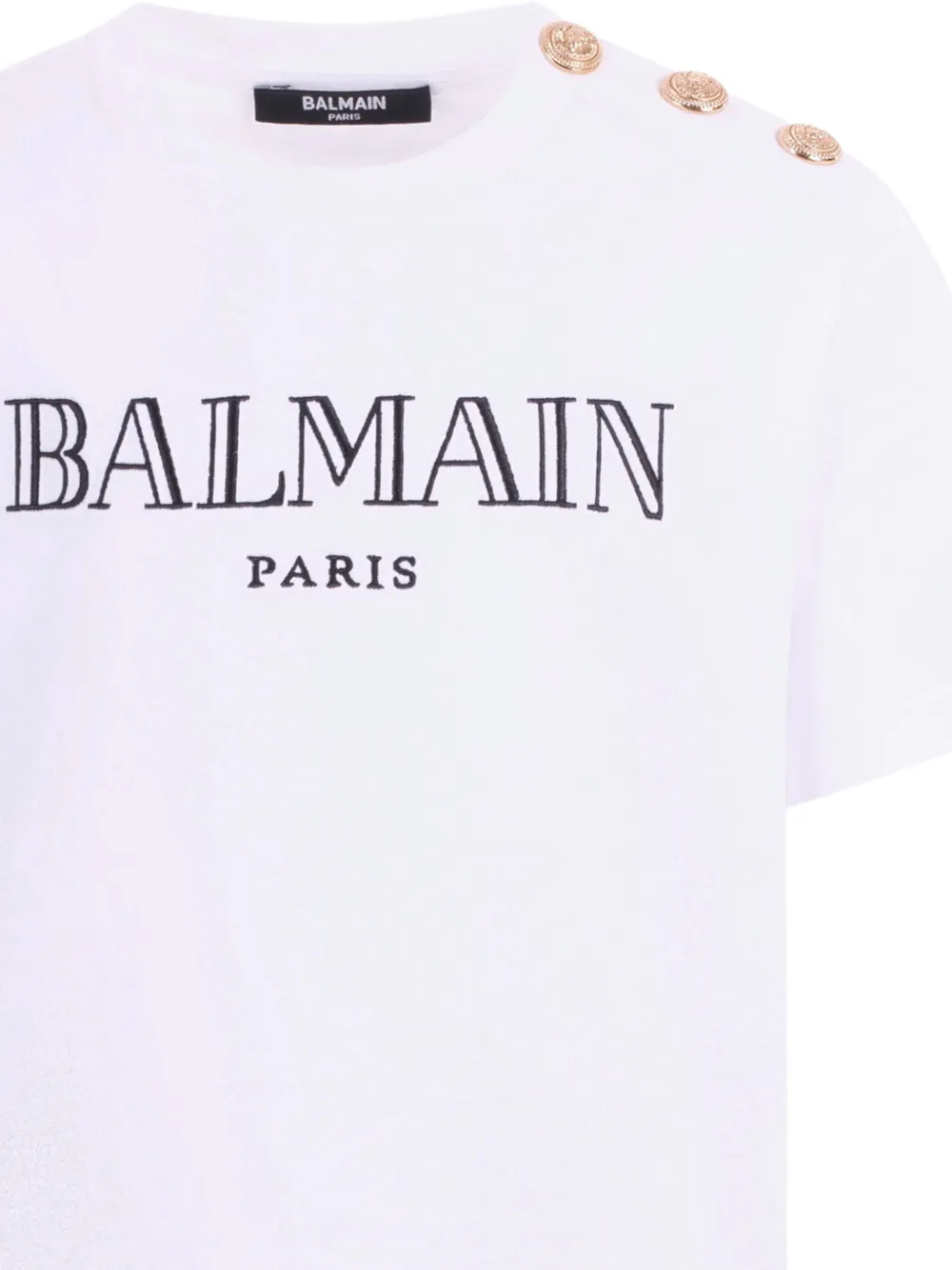  Balmain Kids Button Logo-embroidery T-shirt - White 