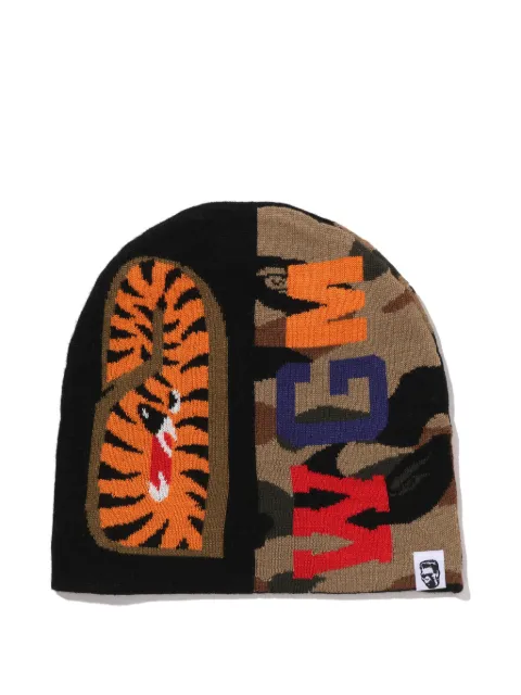 A BATHING APE® camouflage shark beanie hat