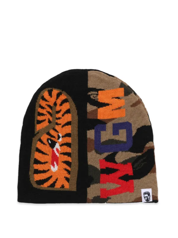 A BATHING APE® カモフラージュ シャーク ビーニー | ブラック