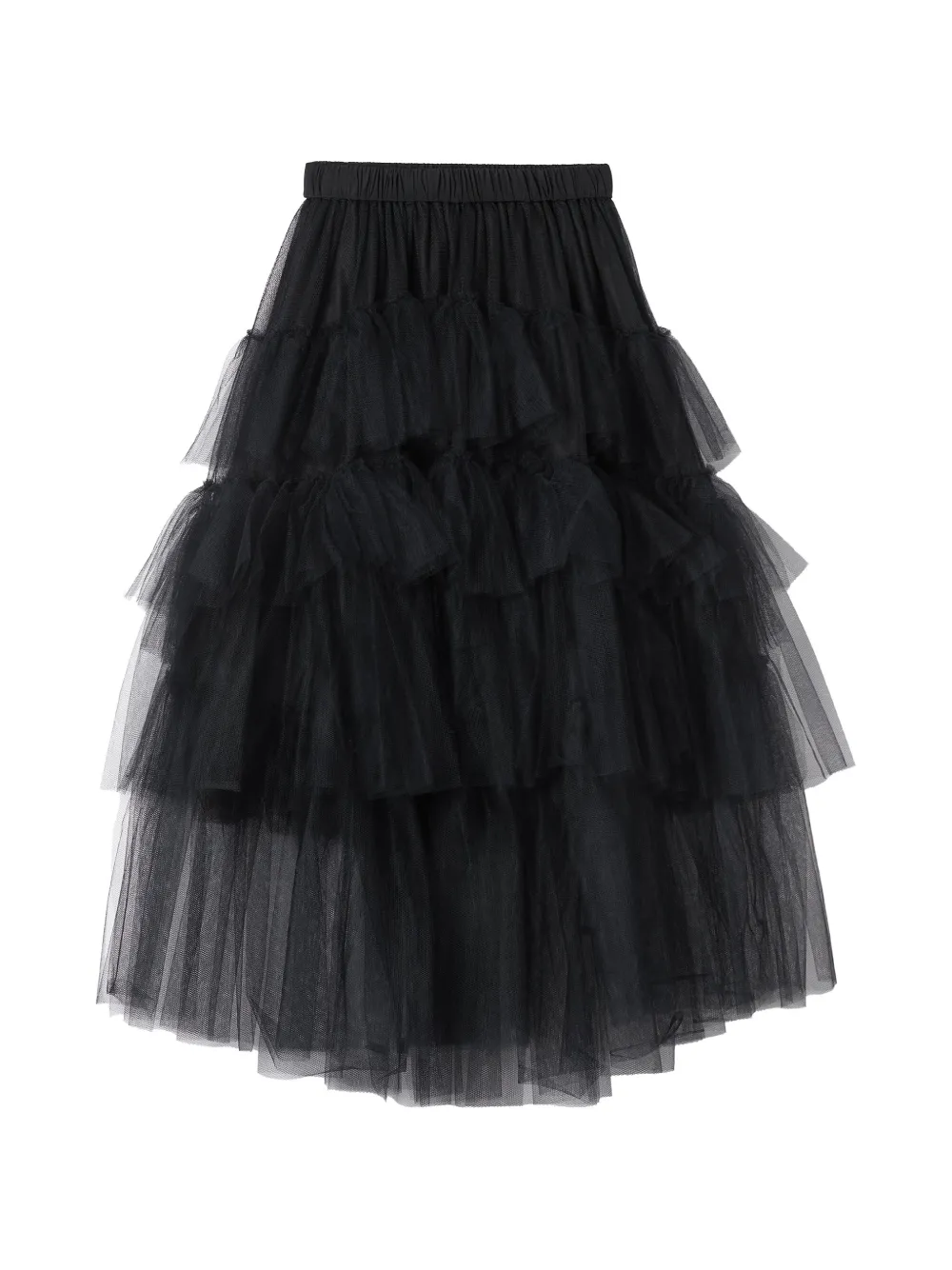 Simone Rocha tiered ribbon midi skirt - Nero