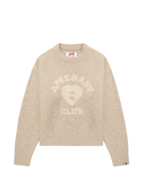 A BATHING APE® heart logo sweater