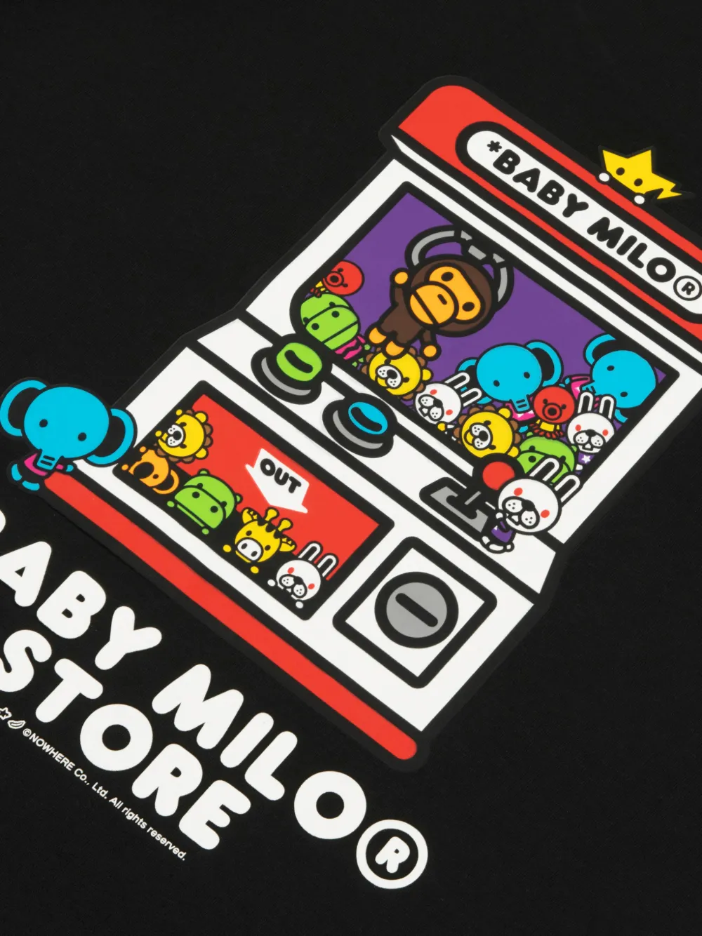 A BATHING APE T-shirt met grafische print Zwart
