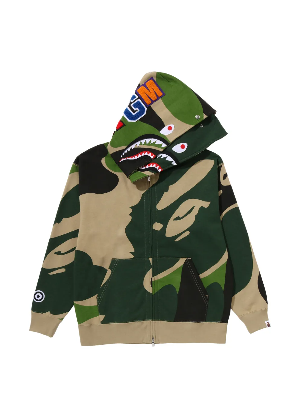 A BATHING APE Hoodie met camouflageprint Groen