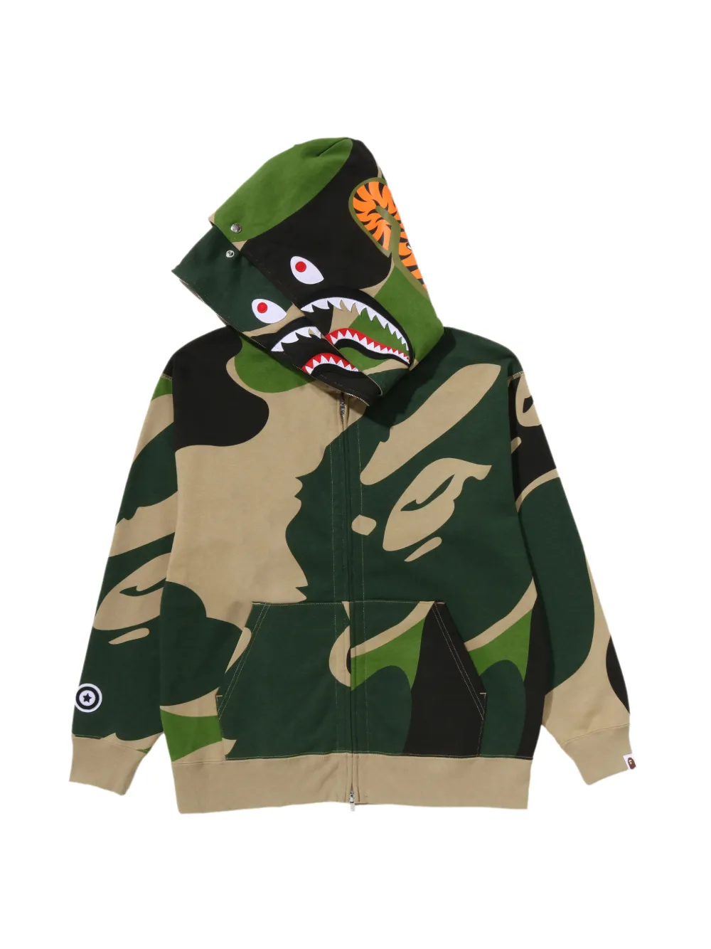 A BATHING APE Hoodie met camouflageprint Groen