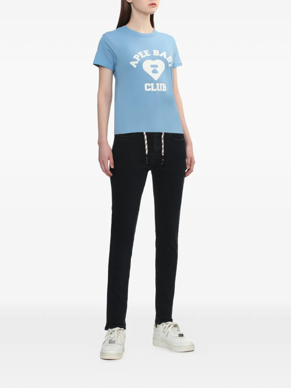 APEE™ by *A BATHING APE rope-belt straight-leg jeans - Zwart