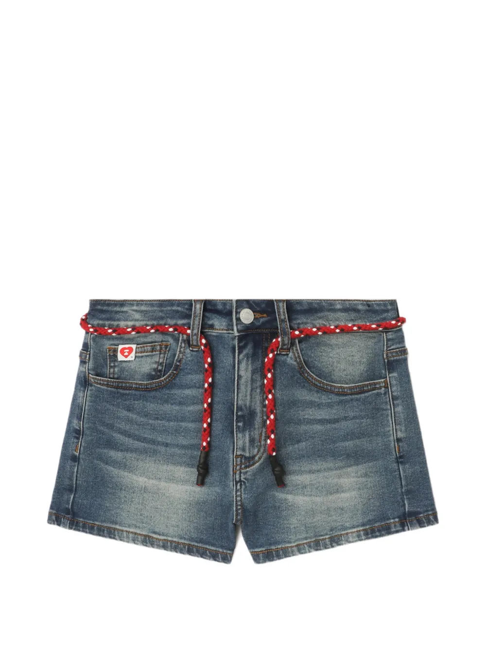 APEE™ by *A BATHING APE® rope-belt denim shorts - Blu