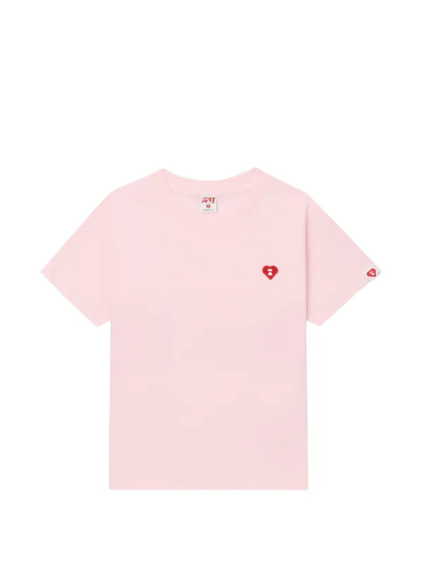A BATHING APE® ハートエンブロイダリー Tシャツ | ピンク | FARFETCH JP