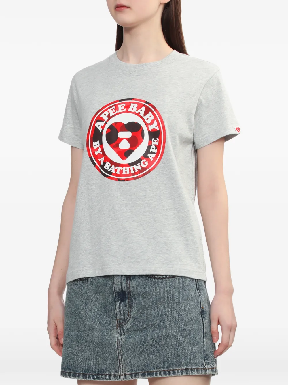 A Bathing Ape® Camo Heart Logo T-shirt - Grey 