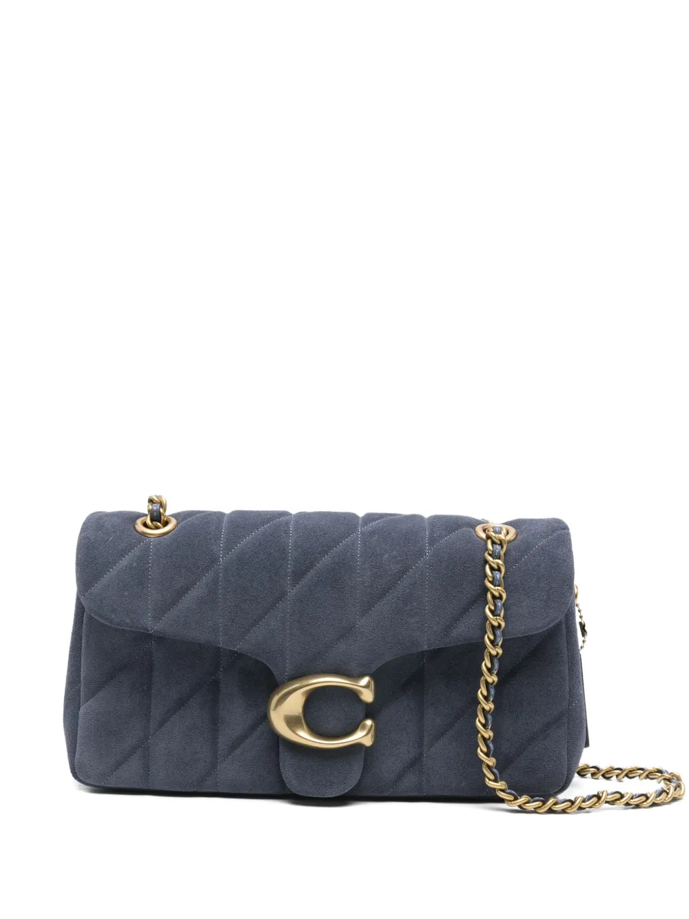 Coach quilted c shoulder bag - Blu