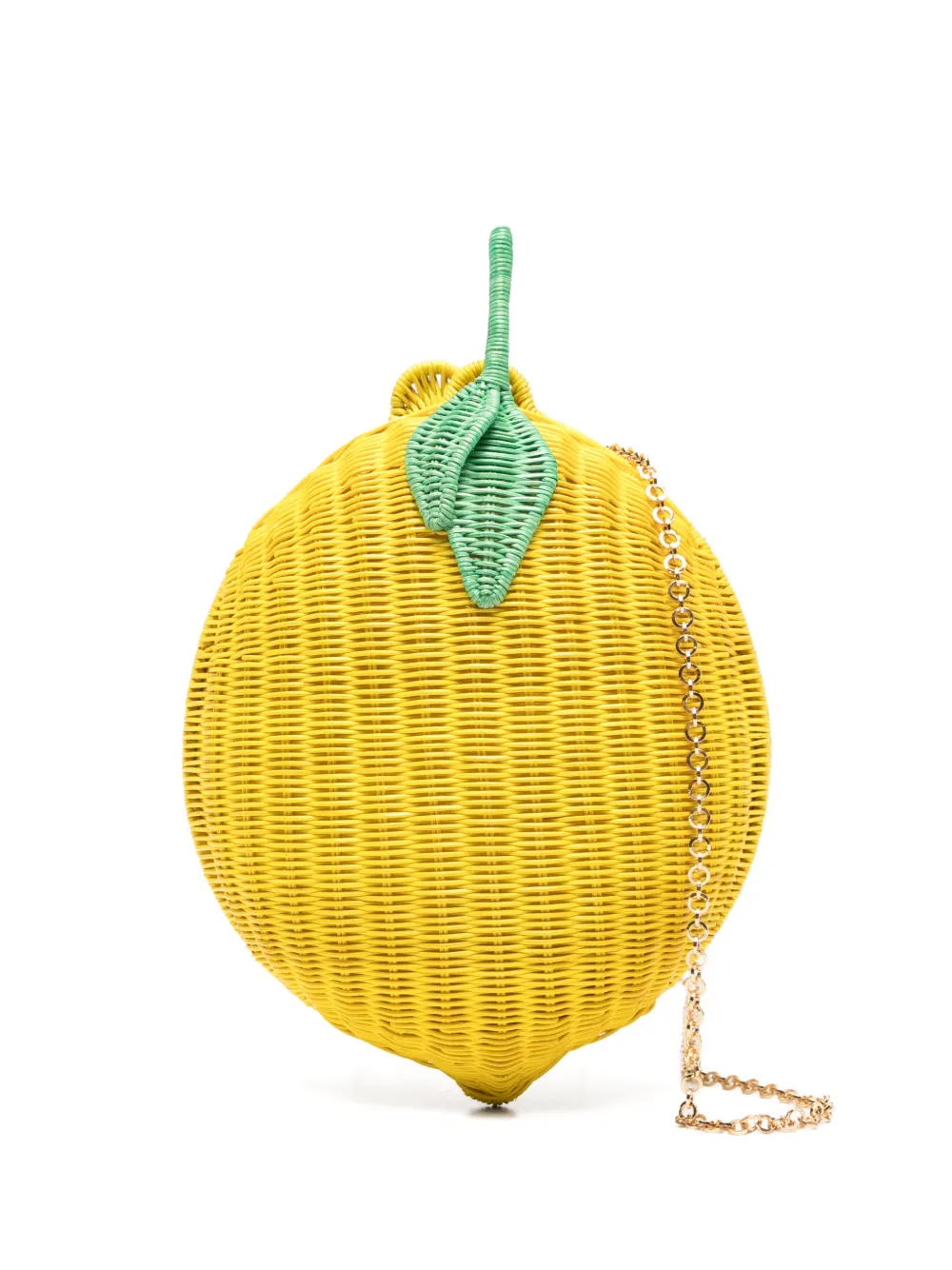 SERPUI leaf woven clutch bag - Giallo