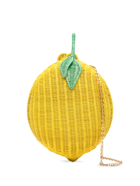 SERPUI leaf woven clutch bag