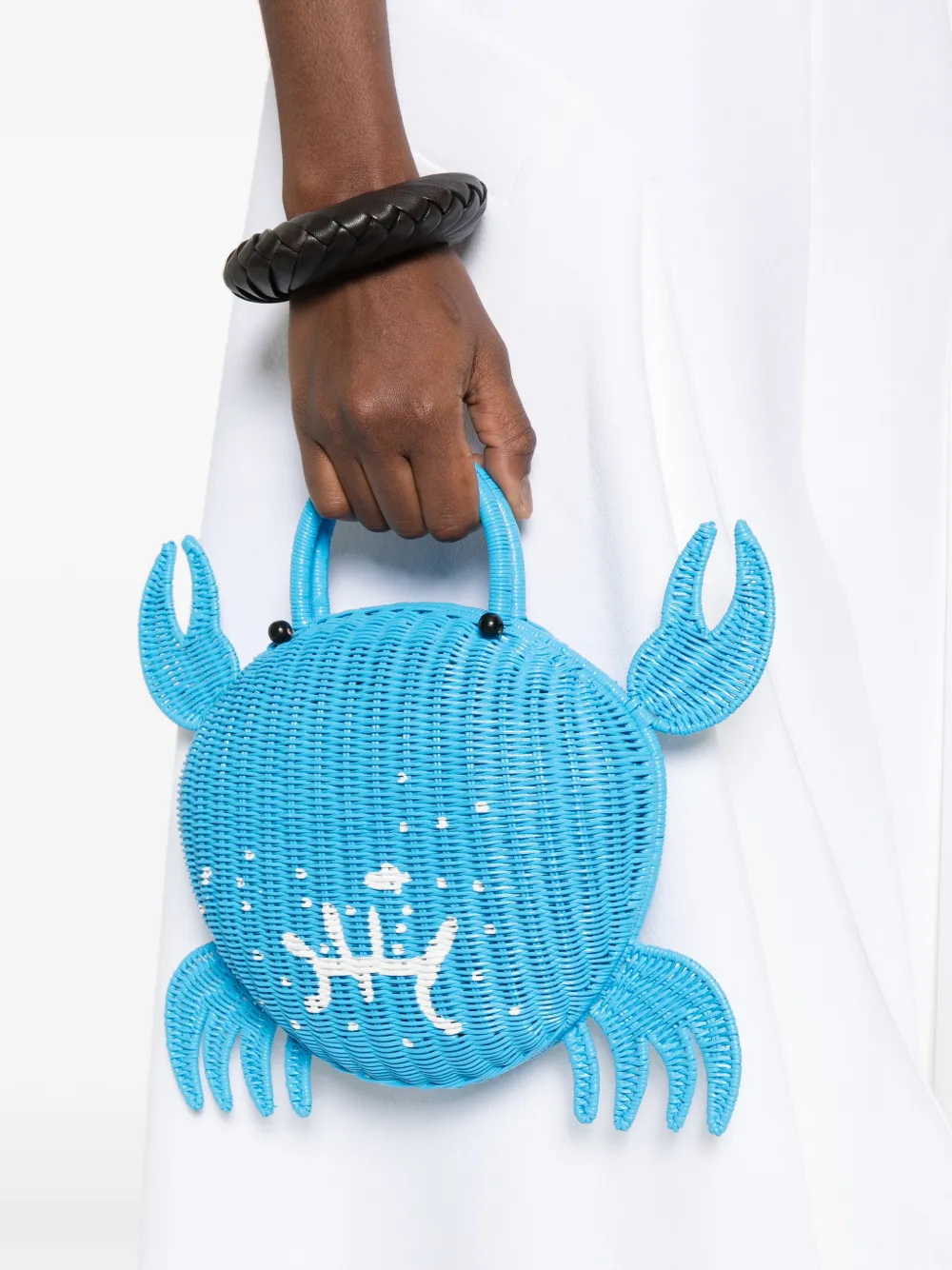 SERPUI crab top-handle clutch bag - Blauw