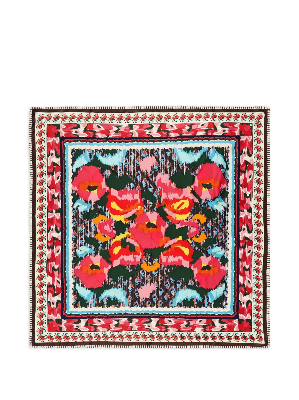 BIMBA Y LOLA Schal mit Blumenrand - Rot
