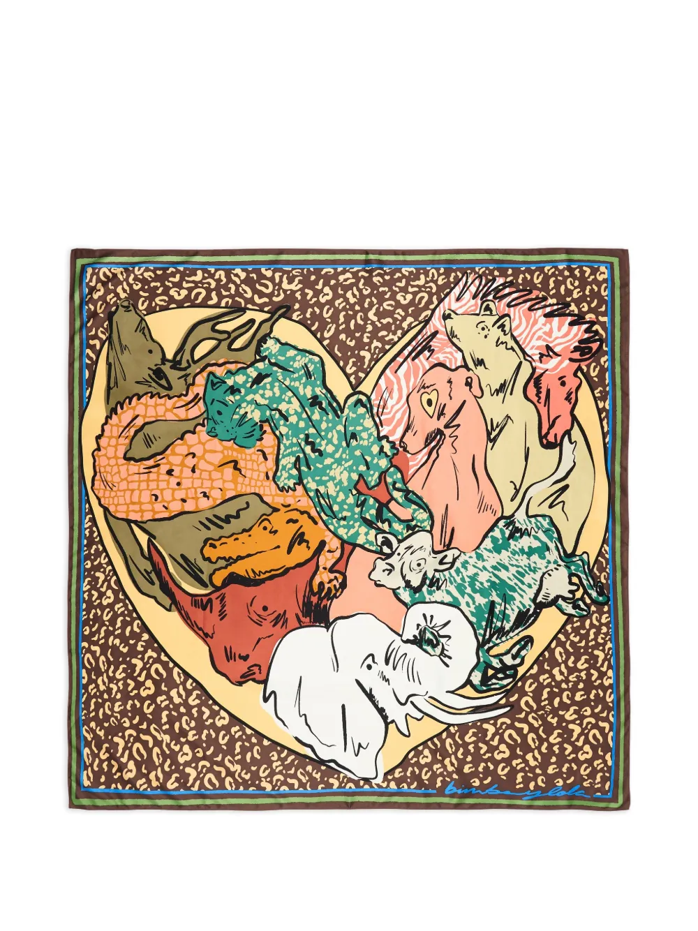 BIMBA Y LOLA Schal mit Tier-Print - Braun