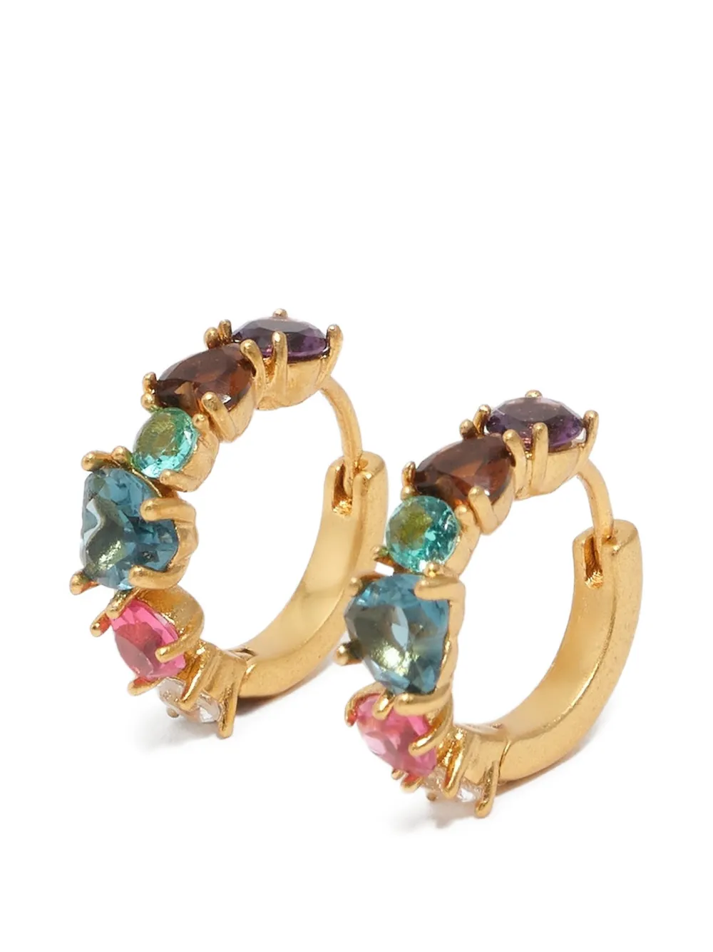 BIMBA Y LOLA Kleine goldfarbene Creolen mit Kristallen