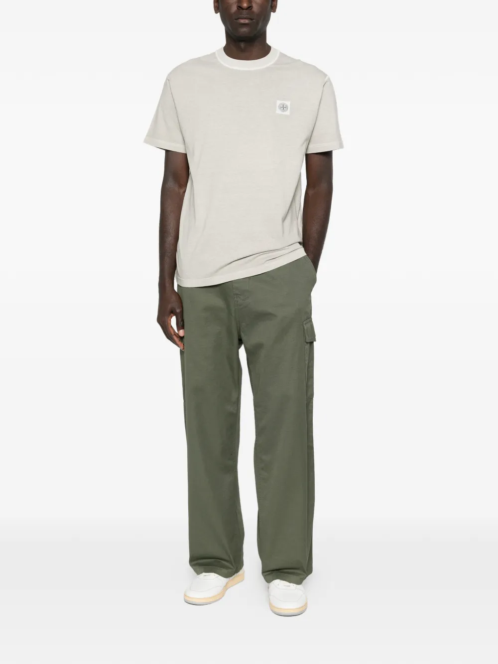 Stone Island logo-patch T-shirt - Beige