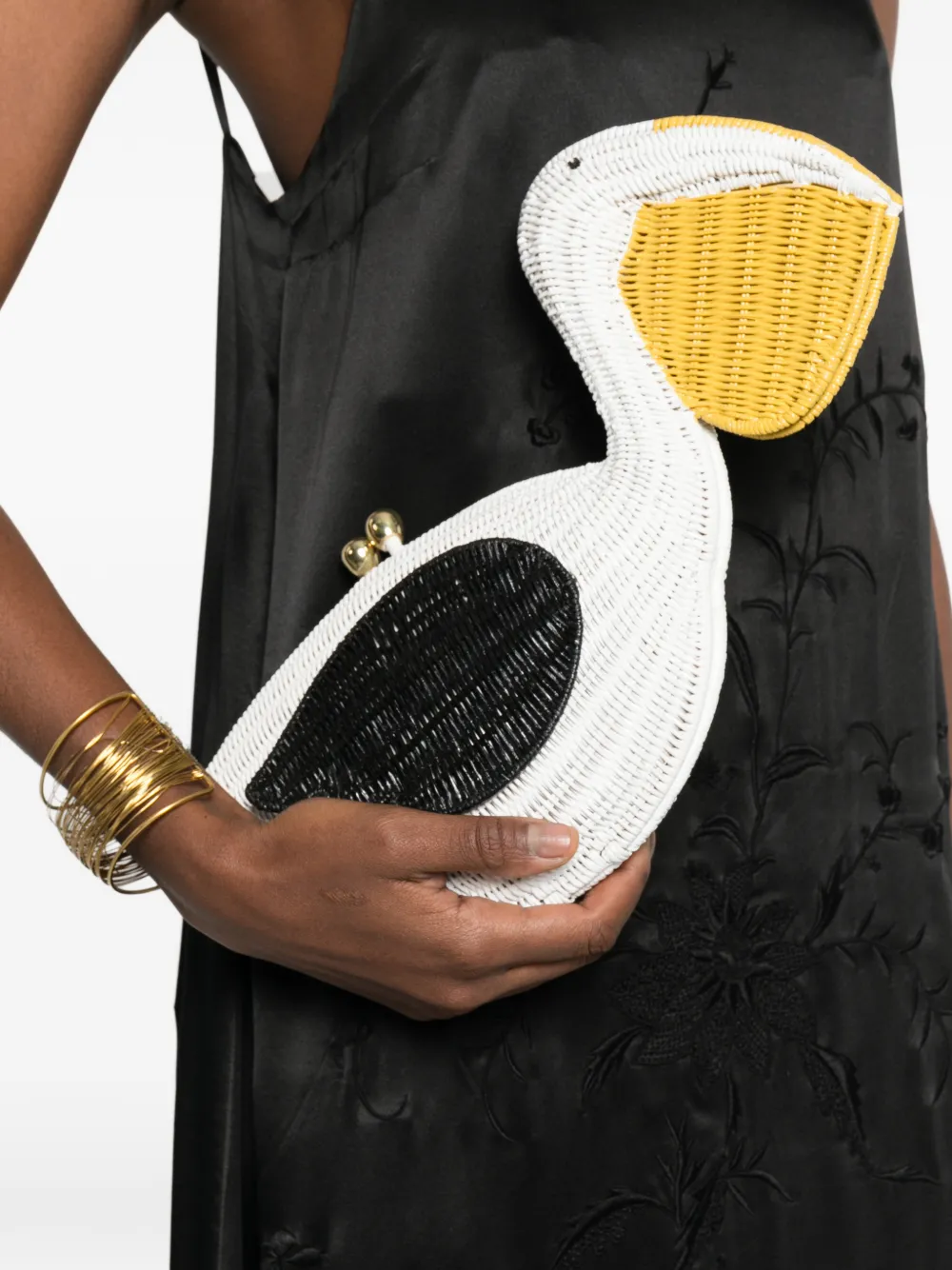 SERPUI pelican chain clutch bag - Wit