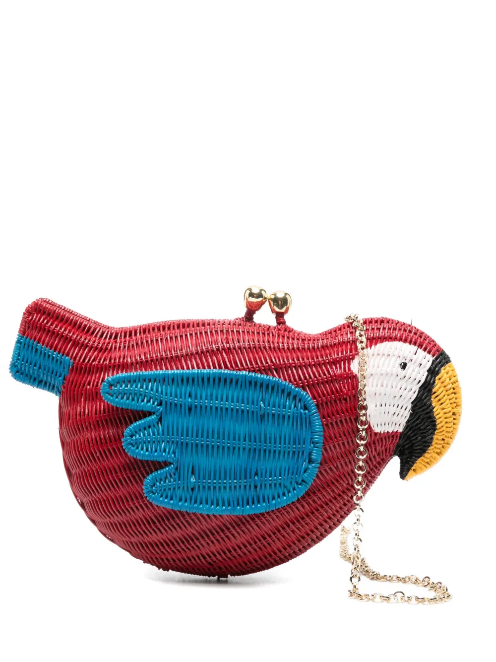 SERPUI Brooklyn Maka parrot clutch bag - Rosso