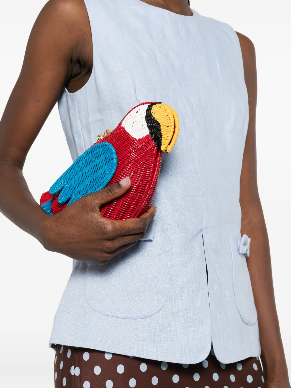 SERPUI Brooklyn Maka parrot clutch bag - Rood