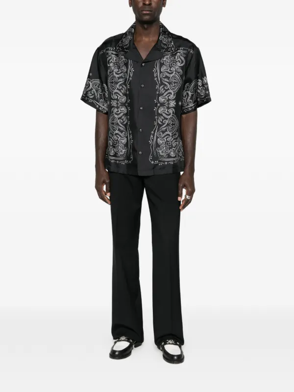 AMIRI バンダナプリント ショートスリーブシャツ | ブラック | FARFETCH JP