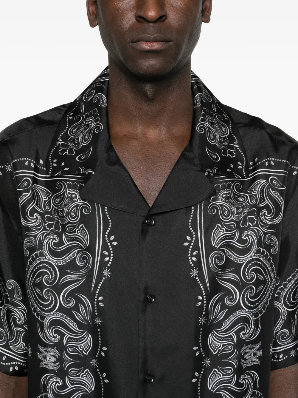 AMIRI bandana-print short-sleeve Shirt | Black | FARFETCH JO