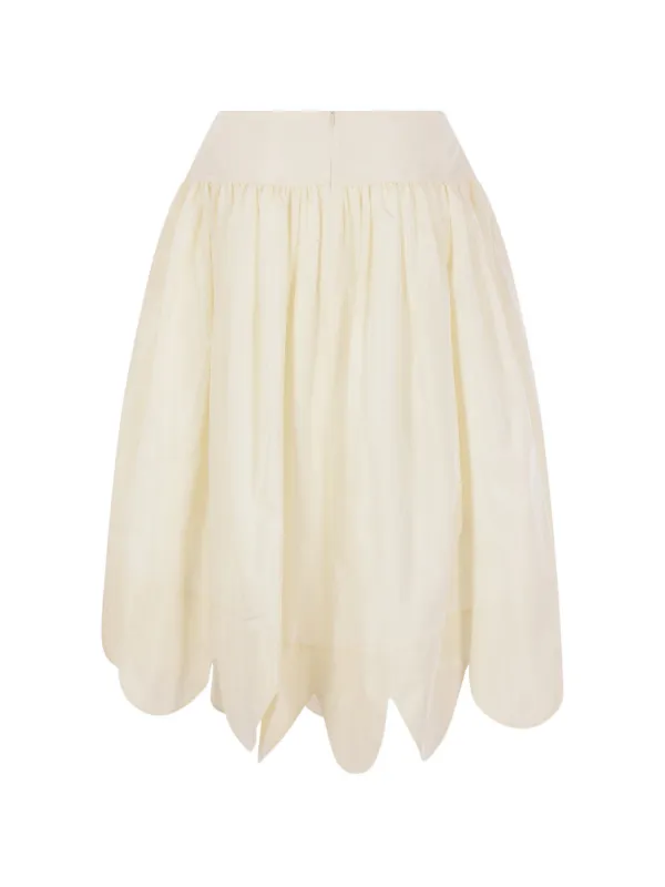 Simone Rocha Scalloped-hem Midi Skirt in Neutrals