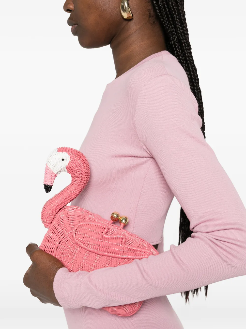 SERPUI Nick Flamingo clutch bag - Roze