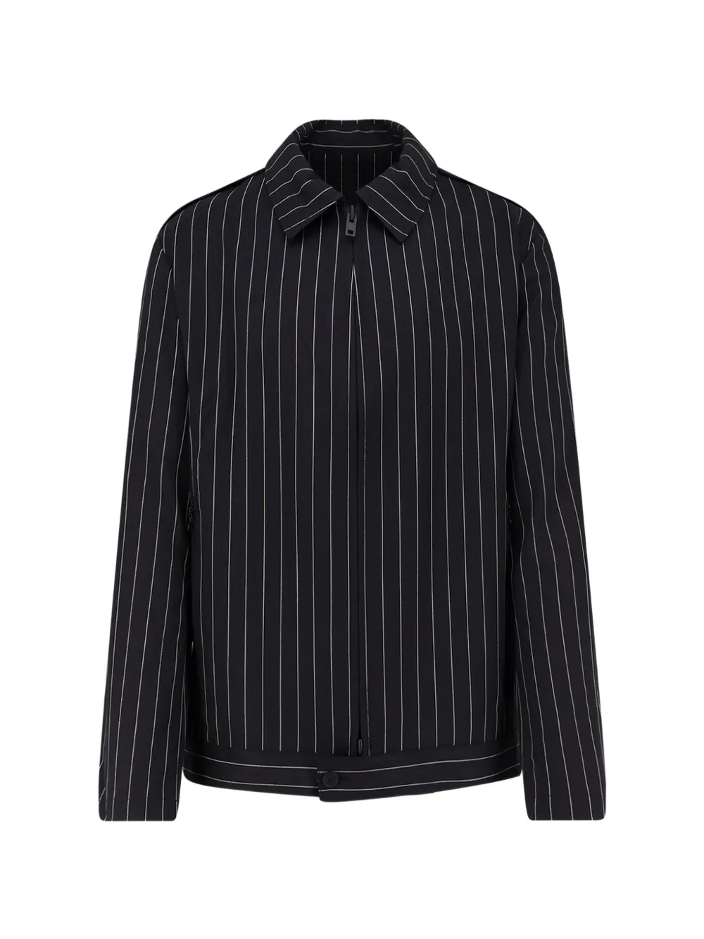 Y-3 pinstripe zip-up overshirt - Schwarz