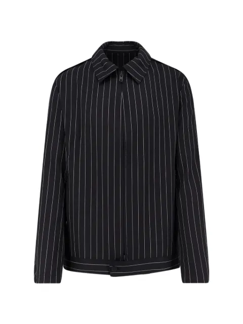 Y-3 pinstripe zip-up overshirt