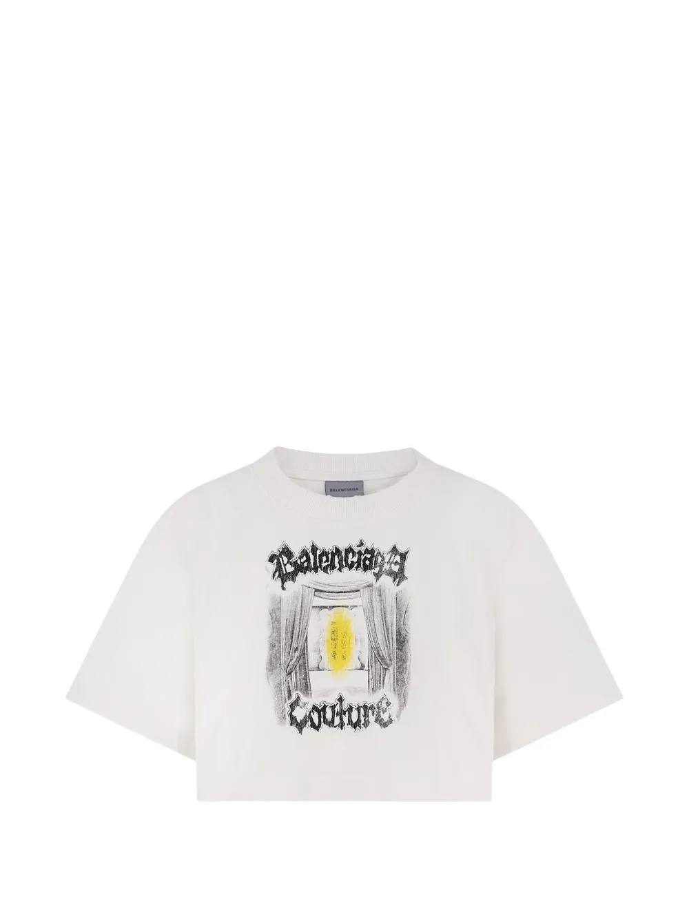 Balenciaga Salon De Couture cropped T-shirt - Bianco