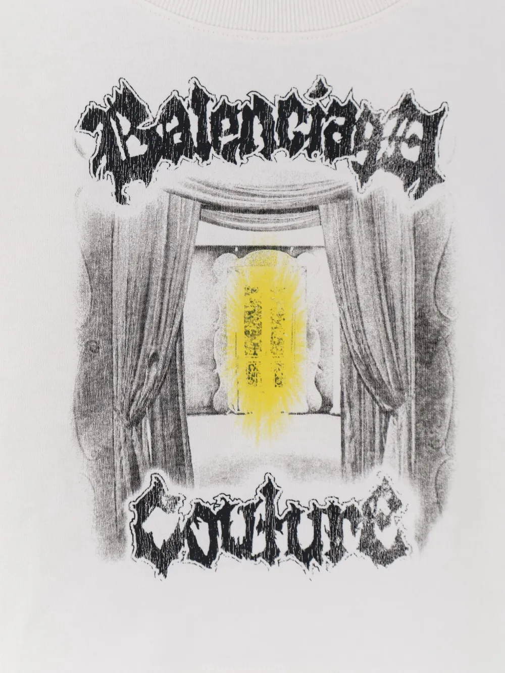 Balenciaga Salon De Couture cropped T-shirt Wit