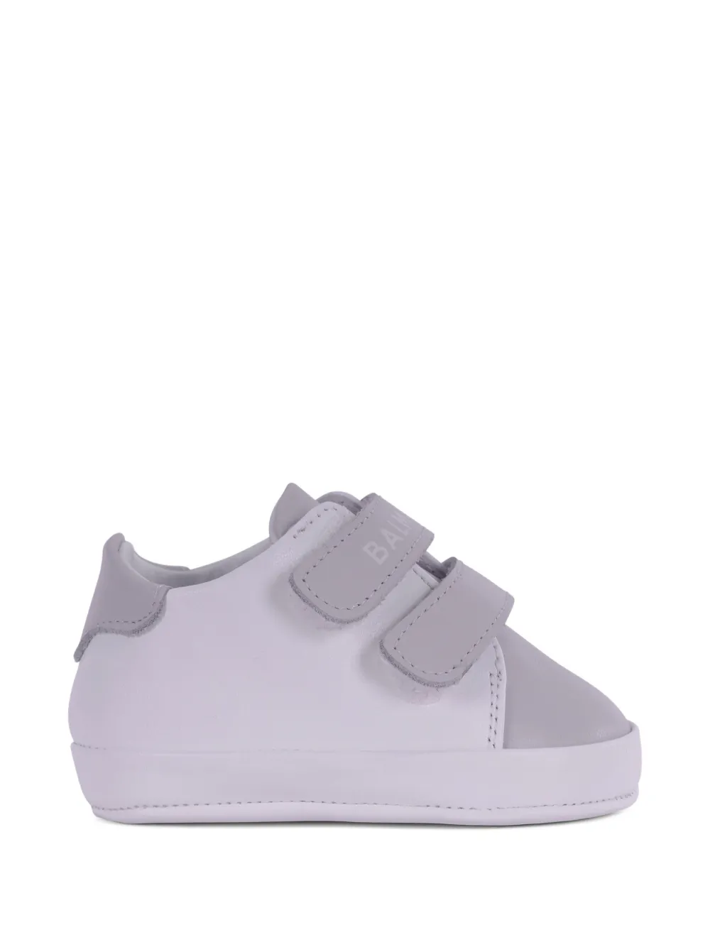 Balmain Kids logo-print strap crib shoes - Wit