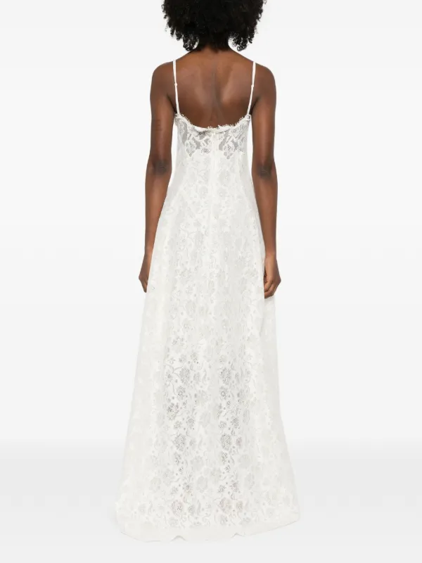 Ermanno Scervino V-neck Midi Dress | Neutrals | FARFETCH