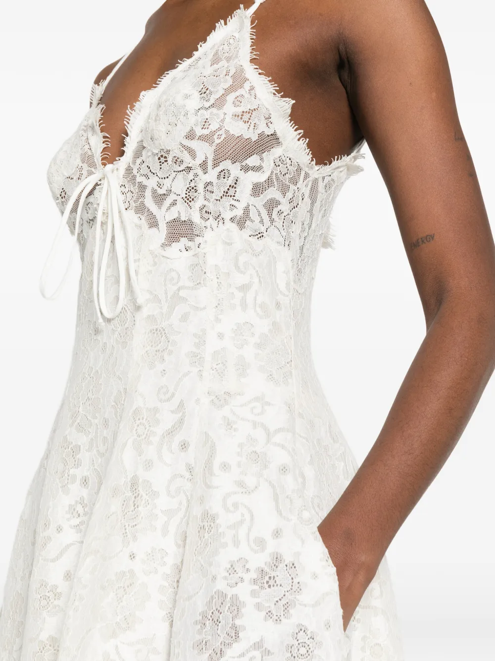 Ermanno Scervino V-neck Midi Dress | Neutrals | FARFETCH