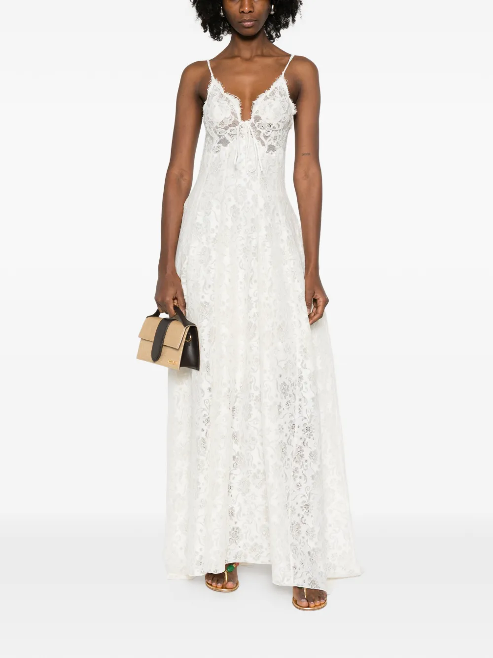 Ermanno Scervino V-neck midi dress - Beige