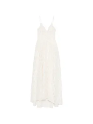 ermanno scervino cotton blend lace long dress Ermanno Scervino White Lace Detail Cotton Maxi Dress M Ermanno Scervino