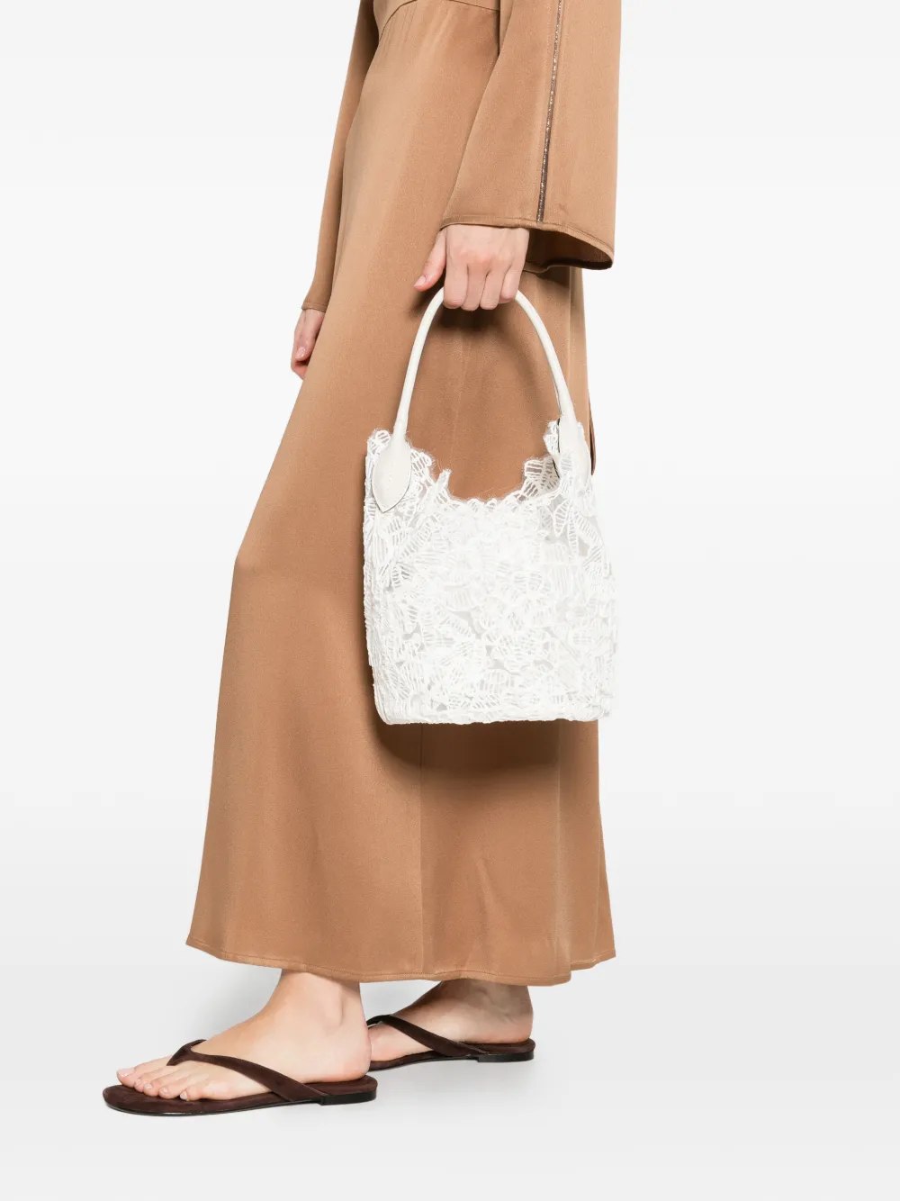 Ermanno Scervino floral-lace tote bag - Wit