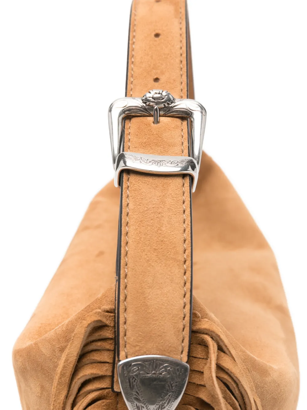 Ermanno Scervino Candy Duffle leren schoudertas met franje Bruin